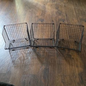3 black metal storage baskets for sell. 😊